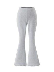 Tween Girl) Casual All-Match Versatile Daily Wear Crew Neck Short Long Sleeve Top + Flare Leggings Tight Knit Autumn/Winter 3 Pieces Set - Multicolor - View 7
