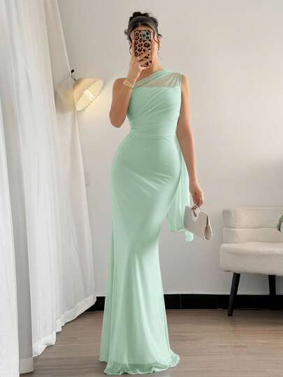 Firerie Women's Elegant Romantic Fashion Commuter Sexy Graceful Strapless Form-Fitting Maxi Dress, Suitable For Parties, Beach Vacations, Back To School, Romantic Dates, Wedding Season, Birthdays, Easter Wear, Spring/Summer,Fall Wedding Guest Dress