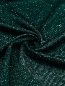 SHEIN PETITE CURVE 大码女式短款优雅派对连衣裙 - 墨綠色 - 查看 3