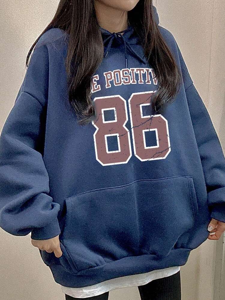 Women's Loose Letter Print Sweatshirt, Casual And Simple