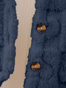 Elladie kids Chaqueta con capucha esponjosa y cálida para niñas en invierno - azul real - Ver 6