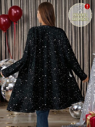 EMERY ROSE Cardigan ample à manches longues pour femmes grandes tailles, convient pour l'été