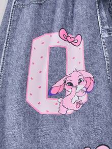 SHEIN Explorewe Young Girl' Colorblock Printed Casual Loose Pants - Grey - View 4