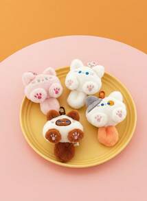 Joivida 1 件可爱卡通锌合金毛绒小猫玩偶饰品，适用于背包、钱包、钥匙扣装饰，可爱礼物，四季汽车配件包饰，学院风哥特风 Y2K - 彩色 - 查看 5