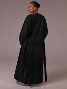 Athîral Cardigan long casual unicolore pour femmes, automne/hiver