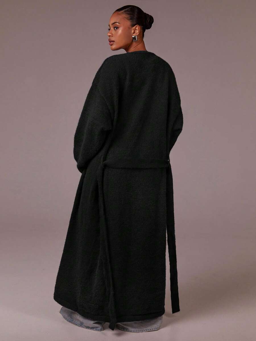 Athîral Cardigan long casual unicolore pour femmes, automne/hiver