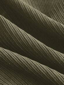 SHEIN MOD 大码休闲纯色背心外套 - 軍綠色 - 查看 4