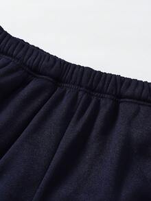 SHEIN 2pcs/Set Teens Boys' Loose Fit Graphic Hoodie And Sweatpants Set