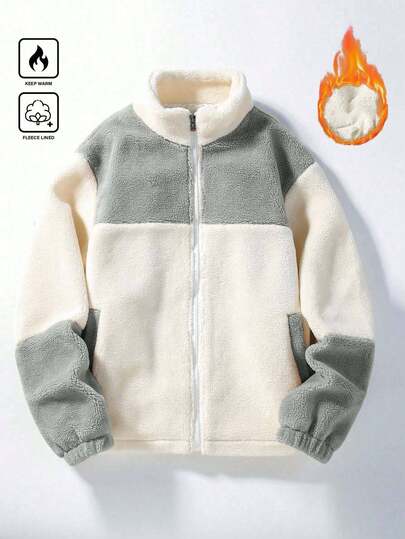 Manfinity EZcore 男士休闲拼色拼接夹克，秋冬