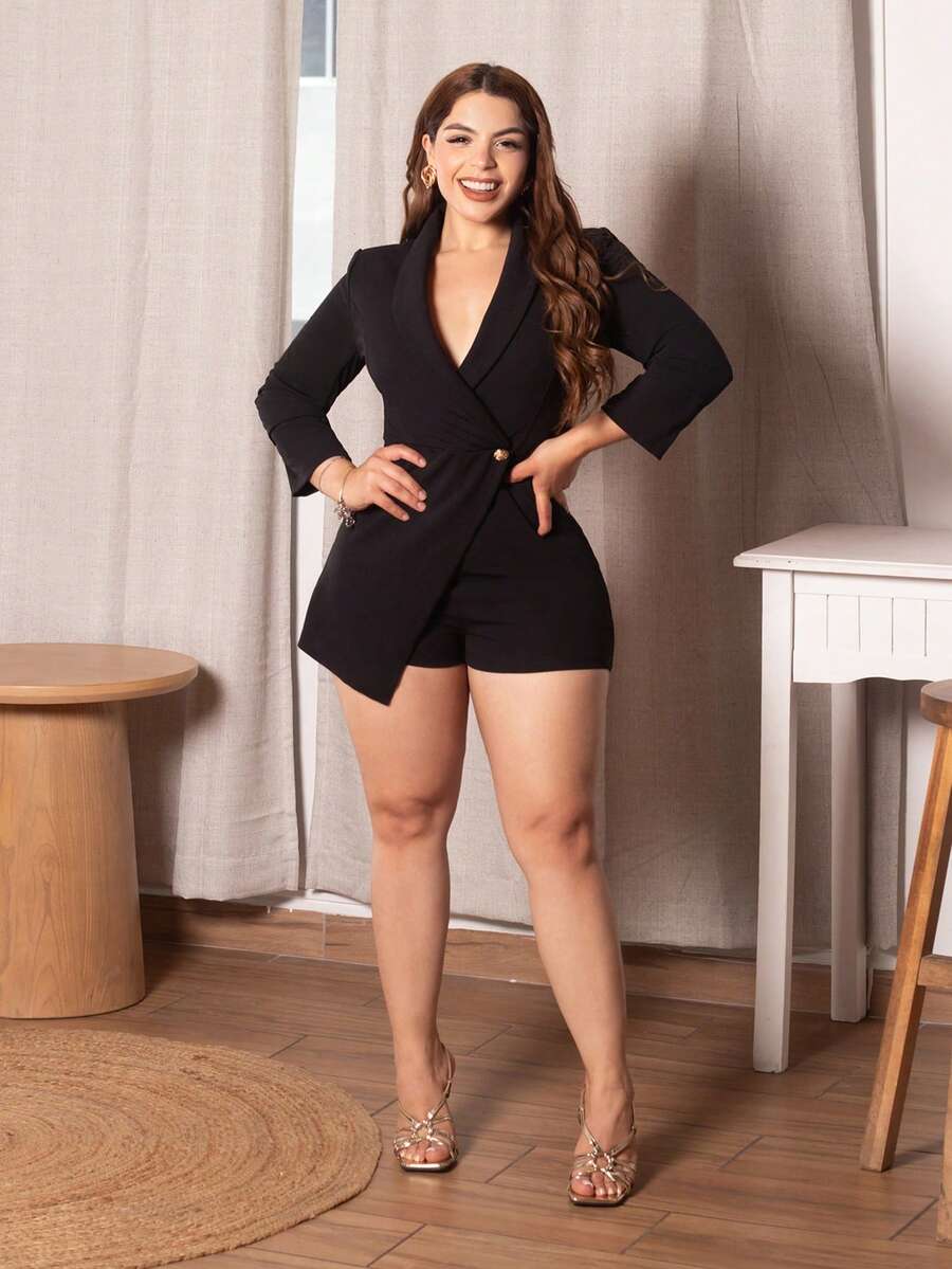 Lupita Cardoza Mono asimétrico envolvente de unicolor de moda para el transporte - Negro - Ver 1