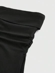 ROMWE Grunge Punk Áo thun nữ hở lưng màu đen trắng nhiều mảnh gợi cảm - Hồng - Xem 5