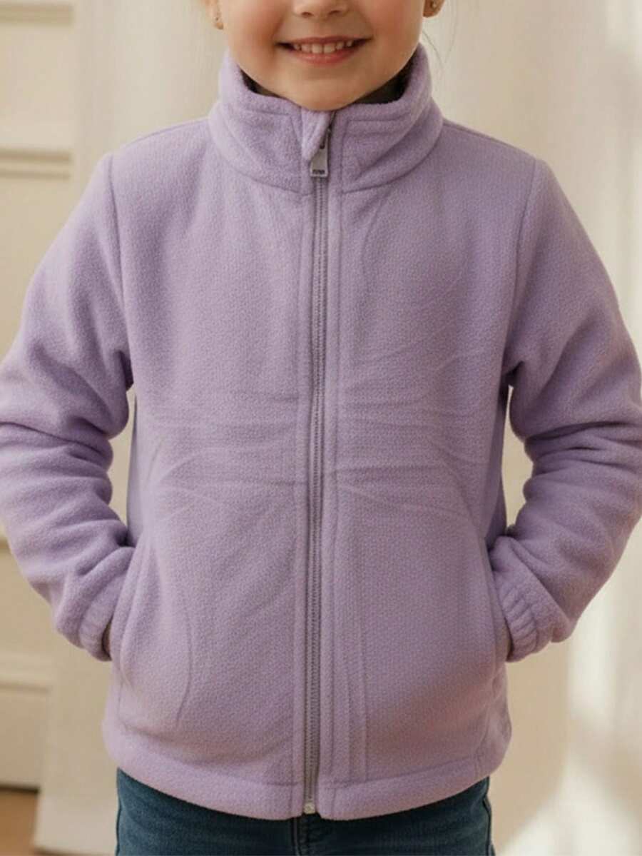 Sudadera Tipo Polar con Cierre | Niña | Suavidad y Calidez Todo el Día - Lila - Ver 1