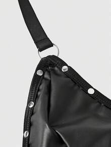 ROMWE Grunge Punk 女士哥特式镂空蕾丝三角杯文胸和丁字裤内衣套装，性感 - 黑色 - 查看 3