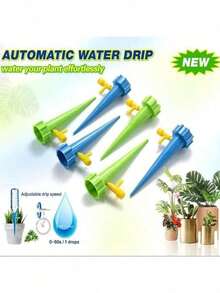 1/6/10pcs Auto Watering Device With Adjustable Slow-Release Control Valve Switch, Suitable For Home & Boat Gardening, Plant Sprayer, Gardening Supplies (Accessory Colors Random) - Multicolor - View 3