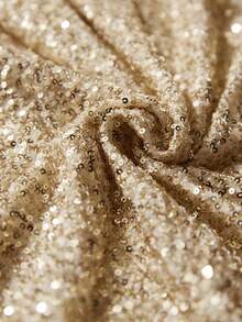 Revavyn Sequin Slip Dress, Minimalist & Elegant Design, Suitable For Evening Gala, Party - Gold - View 7