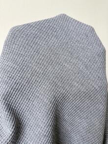 Flirla 女士优雅V领上衣和松紧腰裤两件套 - 灰色 - 查看 7