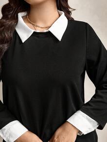 Zelara Plus 2 In 1 撞色领运动衫