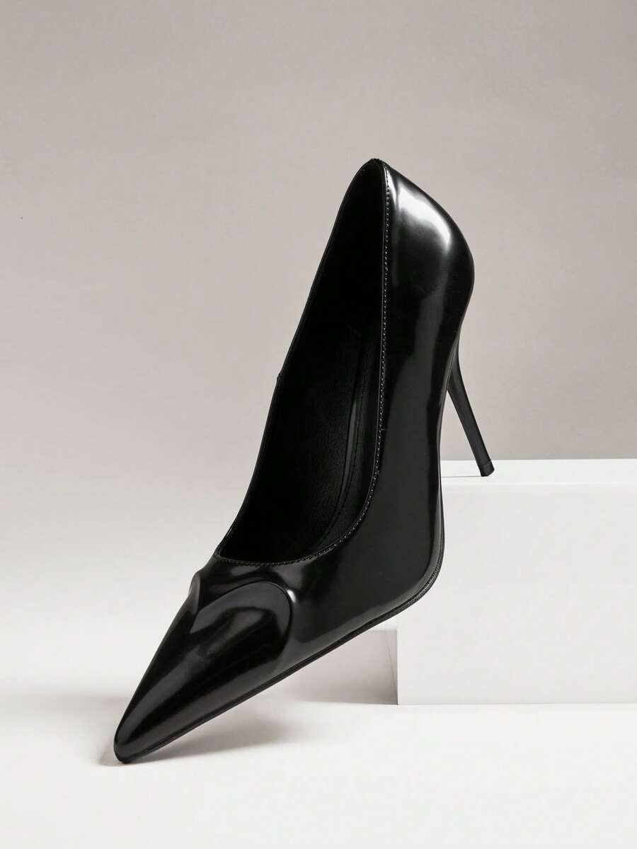 SHUZIA 女士性感复古日常派对优雅高跟鞋 - 黑色 - 查看 1