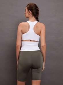 Activina 侧边手机口袋运动短裤骑行短裤氨纶短裤 - 軍綠色 - 查看 7