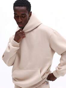 SUMWON 超大款连帽衫和运动裤套装，休闲舒适家居服，配套运动套装，宽松版型。 - 杏色 - 查看 5