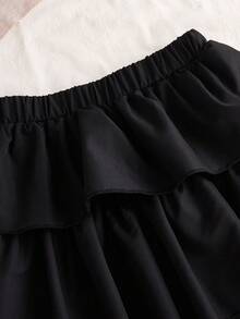 SHEIN Sparklyn 2pcs/Set Tween Girls Elegant Commuting & School Wear Bowknot Sweatshirt + Cake Skirt