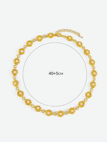 Opalesca Dây chuyền yếm cho nữ, Trang phục, Phong cách cổ điển, Đính hạt, Phụ kiện cưới/cô dâu, Phong cách cổ tích/tiên nữ, Ngọc trai, Hoa, Mùa thu/Đông, Dành cho mẹ/phụ nữ/bé gái/người mẹ, Thanh lịch, Cao cấp - Vàng - Xem 6