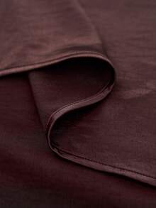 Aalyst Bộ đồ công sở giản dị cao cấp, cổ tròn, tay dài, họa tiết nhăn mềm mại, chất liệu vải satin, sang trọng, sang trọng, dự tiệc Giáng sinh dành cho nữ, phong cách Pháp, sang trọng, tối giản, cao cấp, thường ngày, mùa xuân/thu/đông - Màu Tím - Xem 7