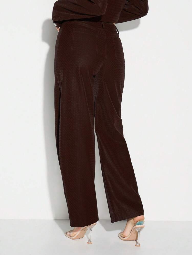 KIZN High Rise Quilted Wide Leg Pants