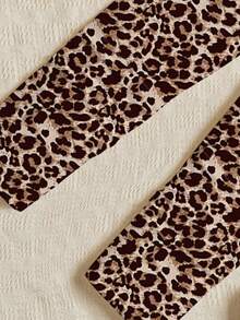 2件套女童休闲复古豹纹蝴蝶结装饰卫衣和打底裤套装，覆盆子红，街头风，朋克风，复古风，返校季穿搭，适合秋冬季 - 彩色 - 查看 6