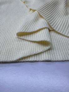 RosyDaze Váy dệt kim bó màu trơn thanh lịch, Thu/Đông - Màu be - Xem 7