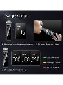 Automatic Alcohol Tester Professional Breath Alcohol Tester Rechargeable Breathalyzer Alcohol Test Tools
