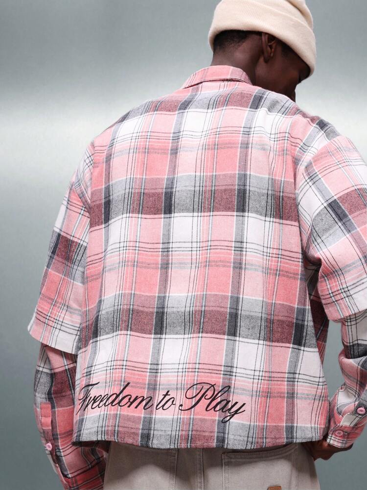 PLAYBOY X SUMWON Camisa de cuadros con botones y bolsillo en el pecho