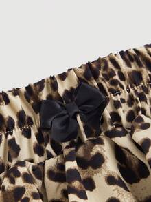 SHEIN MOD Shorts de tallas grandes con estampado de leopardo y multicapas - Multicolor - Ver 4