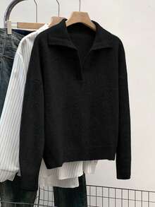 Franclia Women's Fashionable Turtleneck Sweater, Autumn/Winter Sweater Tops Ribbed Shirt Thin Sweater Button Up Sweater Zip Up Sweater