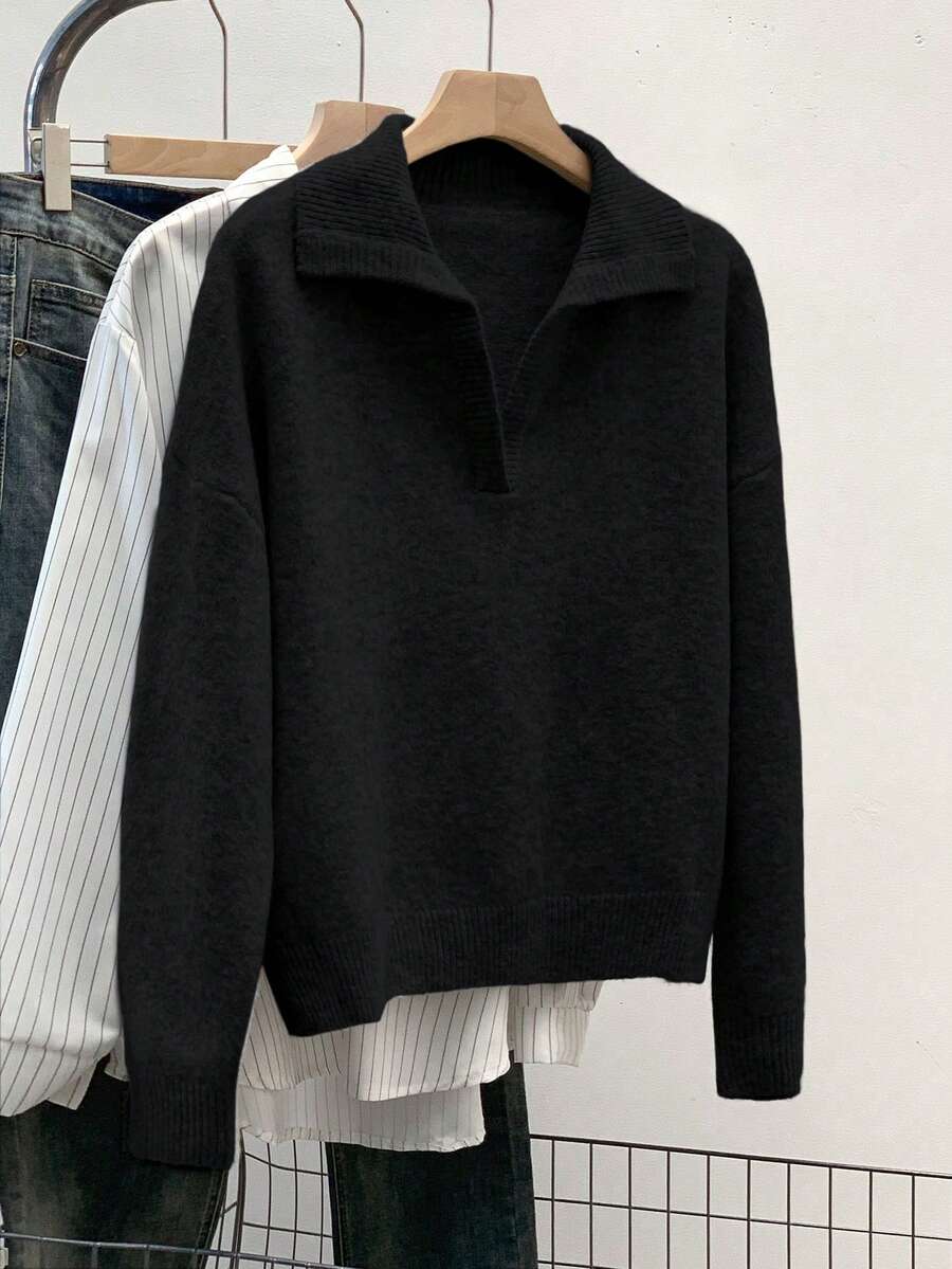 Franclia Women's Fashionable Turtleneck Sweater, Autumn/Winter Sweater Tops Ribbed Shirt Thin Sweater Button Up Sweater Zip Up Sweater