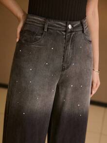 MOTF PREMIUM WOMEN'S ELEGANT OMBRE DENIM JEANS - Black - View 2