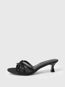 Sleekvia Sandal cao gót quai ngang kiểu mule dành cho nữ, mẫu mới mùa hè. - màu đen - Xem 7