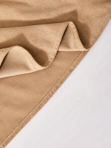 Sparklyn 少女荷叶边领泡泡袖缎带蝴蝶结拼接下摆A字连衣裙 - 杏色 - 查看 8