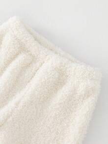 幼儿男童休闲米色毛绒熊口袋长袖长裤睡衣套装，冬季抓绒睡衣 - 彩色 - 查看 5