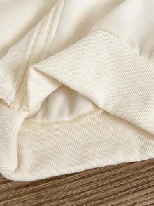 Sparklyn 女童休闲连帽卫衣和运动裤套装，秋冬季 - 米色 - 查看 7