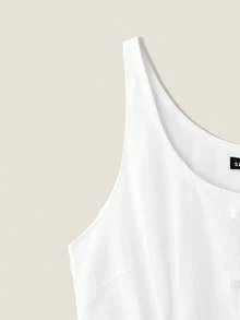SHEIN Unity Women's White Elegant Summer Mini Dress Sleeveless Strapless Flared Hem Zipper Detail For School Back-To-School Retro Casual Vacations Afternoon Tea - White - View 4