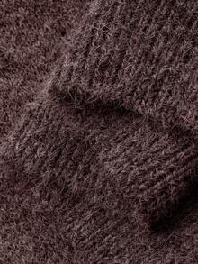 DAZY Women's Floral Print Loose Fit Crew Neck Pullover Sweater - Mocha Brown - View 6