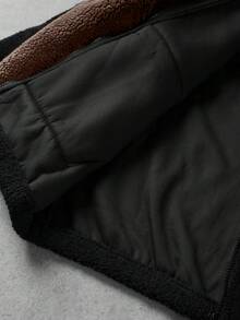 Manfinity Homme 男士休闲撞色抓绒拉链外套，秋冬季 - 彩色 - 查看 6