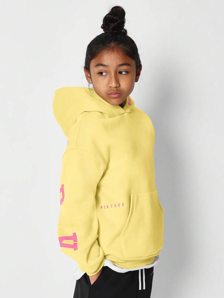 Oversized Hoodie With Letter Back Print