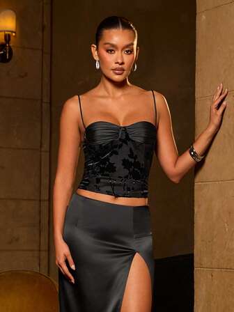 L'Amorae Damkläder med stretchigt stickat linne för kontoret