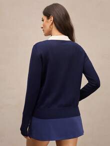 Activina 女士休闲撞色领毛衣