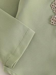 中东风格传统刺绣长袖上衣和裤子套装，适合男婴 - 綠色 - 查看 5