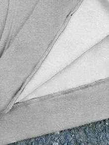 SHEIN Conjunto de sudadera con capucha y pantalón de chándal con estampado de letras casual para adolescentes, otoño/invierno - Gris Claro - Ver 7