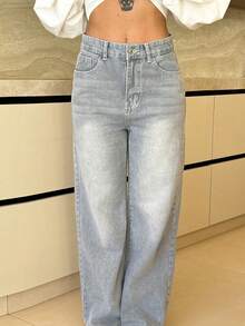 Mélanie ORL 女式口袋阔腿休闲牛仔裤 - 灰色 - 查看 3