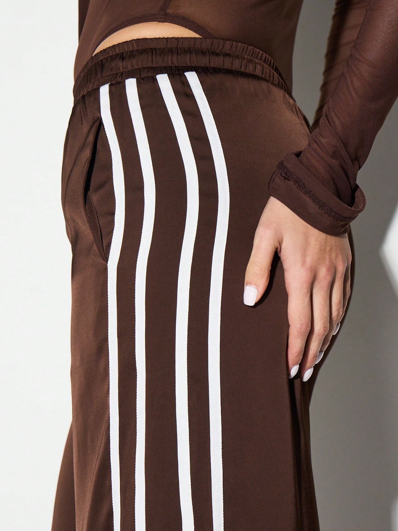 KIZN Satin Joggers With Side Stripes